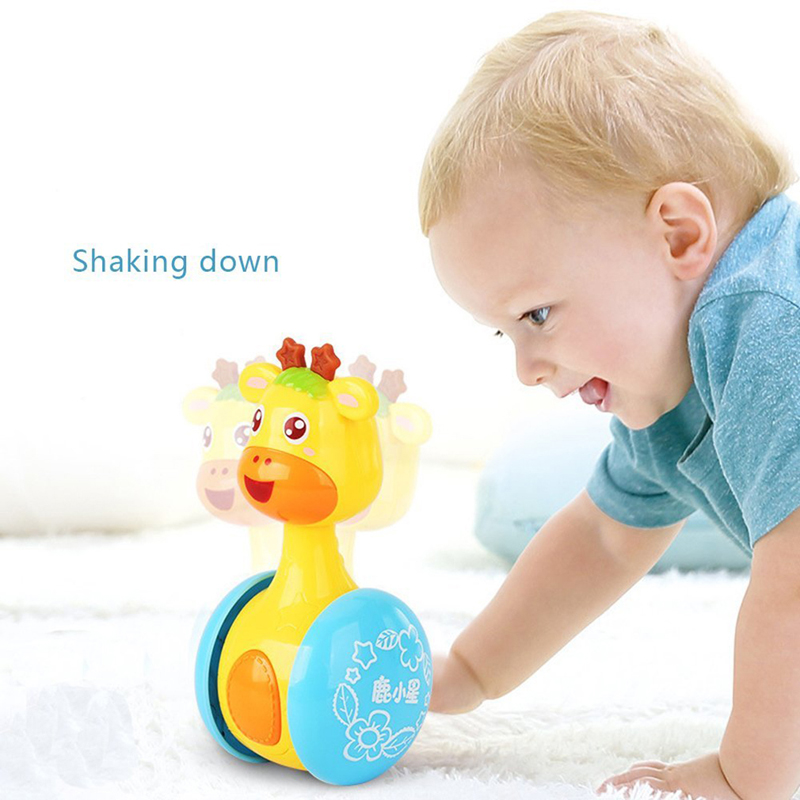 Baby Tumbler Doll Rattles Baby Toys Sweet Bell Music Roly-poly Learning Education Toys Animal Giraffe Rattles