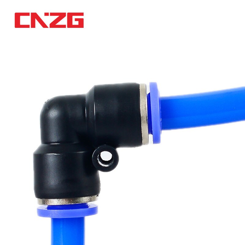 Codo neumático de plástico de ajuste rápido, piezas de aire, tubo de empuje en agua, conector rápido, bloqueo de deslizamiento de 2 vías, PV, 4mm, 6mm, 8mm, 10mm