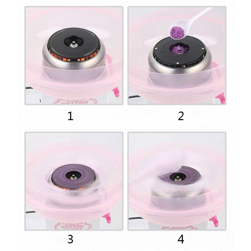 Retro Trolley Cotton Candy Machine Mini Candy Floss Maker Home Use Countertop Electric Children Candy Kit