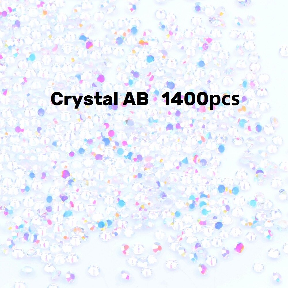 1400Pcs Vele Kleuren 1.1Mm Zircon Steentjes Micro Diamonds Mini 3D Nail Art Strass Nagels Decoraties: 27 crystal ab