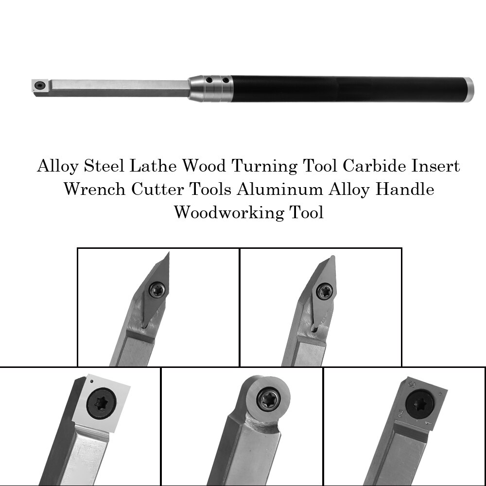 Alloy Steel Lathe Wood Turning Tool Carbide Insert Wrench Cutter Tools Aluminum Alloy Handle Woodworking Tool wood turning