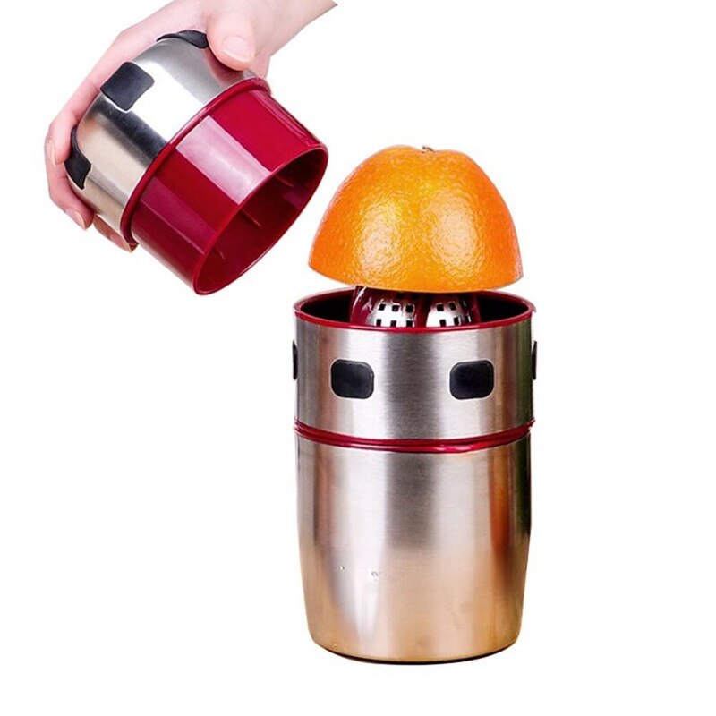 Citrus Sapcentrifuge Handmatige Juicer Draagbare Roestvrij Staal Juicer Deksel Rotatie Squeezer Voor Sinaasappelen, Citroenen, Mandarijnen En Andere Frui