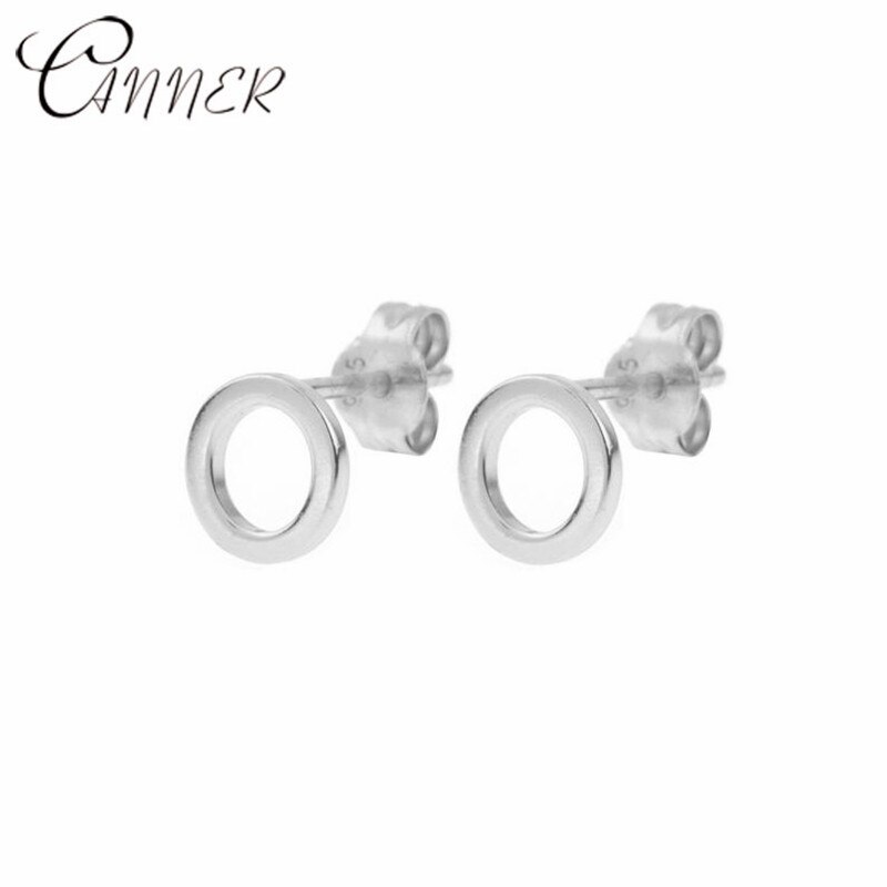 CANNER, joyería minimalista de , pendientes geométricos de círculo redondo para mujer, pendiente pequeño, pendientes de plata de ley 100% 925