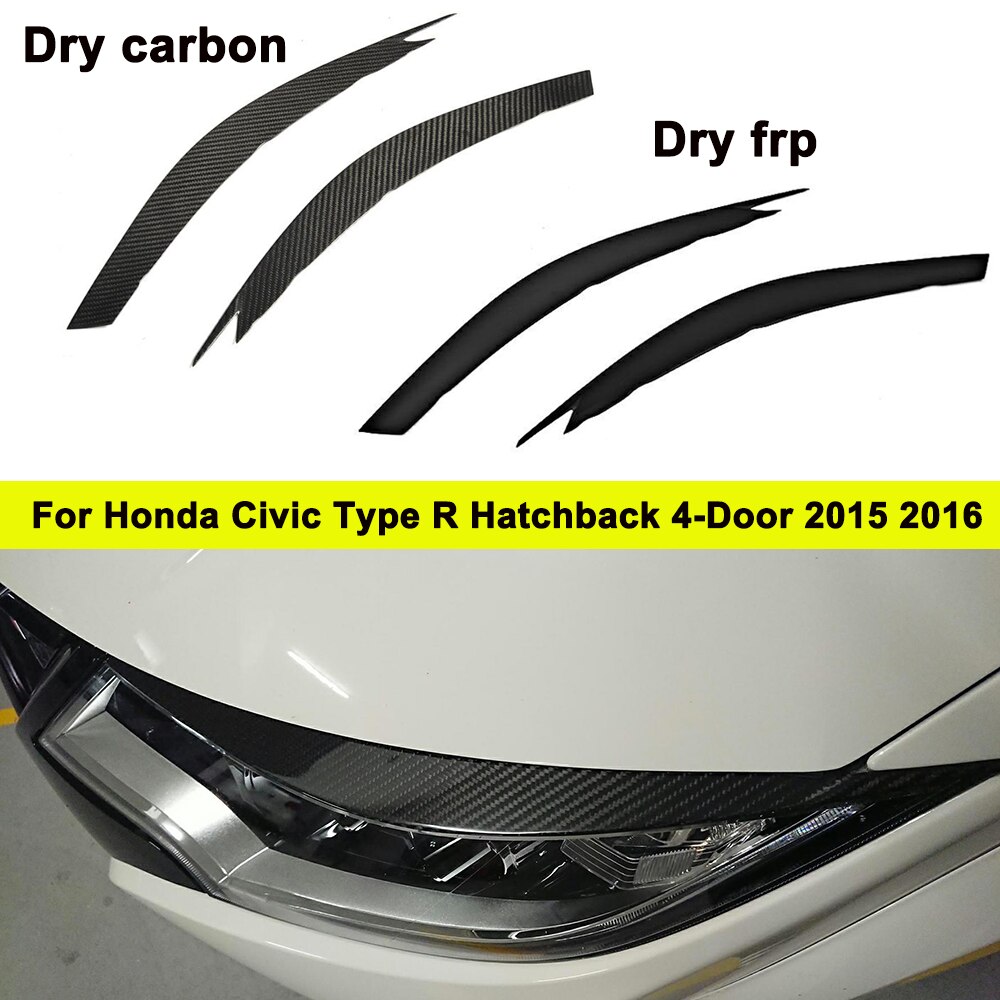 Real Carbon Fiber Oogleden Koplamp Wenkbrauwen Sticker Decoratie Trim voor Honda Civic