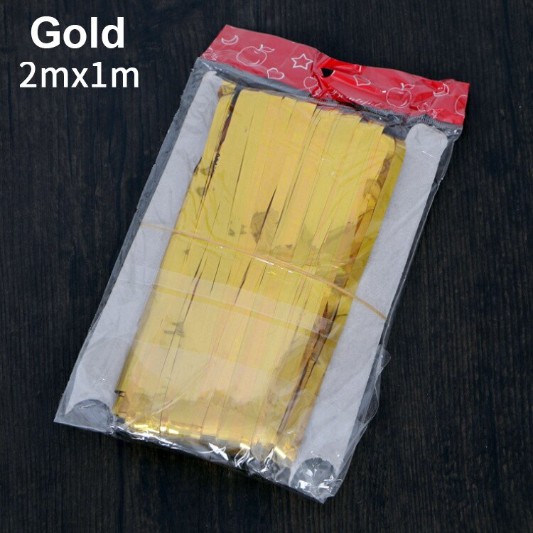 3M Gold Pink Rainbow Sequin Backdrop Foil Fringe Tinsel Curtain Wedding Birthday Party Rain For Decoration PSC55: 2M-Gold