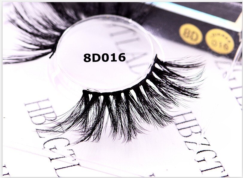 1 Pair 25mm Lashes 6D Faux Mink Hair False Eyelashes Fluffy Wispies Dramatic Long Lashes Handmade Eyelashes Eye Makeup Tool: 8D016