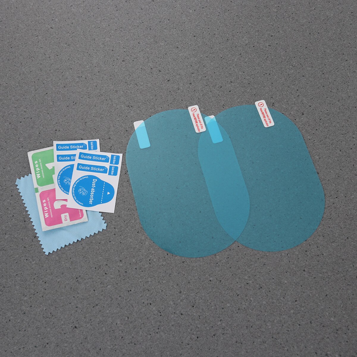 2pc biler bakspeil ellipsebeskyttelsesfilm antirefleks antiripe hd regntett bakspeil klar film med verktøy  a30