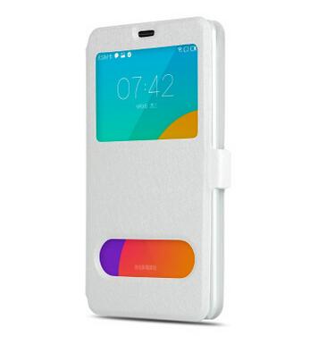 Ledertasche Für Gionee M6 GN8003 Fällen Schnelle Antwort Sichtfenster Flip Standplatz-abdeckung für M6/M6 Plus Telefon Fall Taschen Thin Holster: m6 plus / Beige