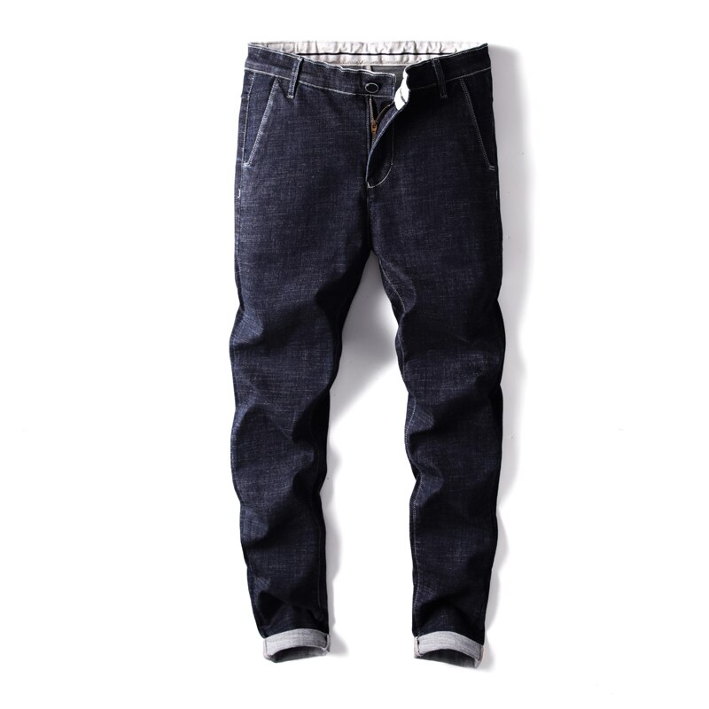 Jantour Nieuwkomers Jeans Mannen Toevallige Mannelijke Denim Broek Straight Slim Fit Donkerblauw Mannen Broek yong Man