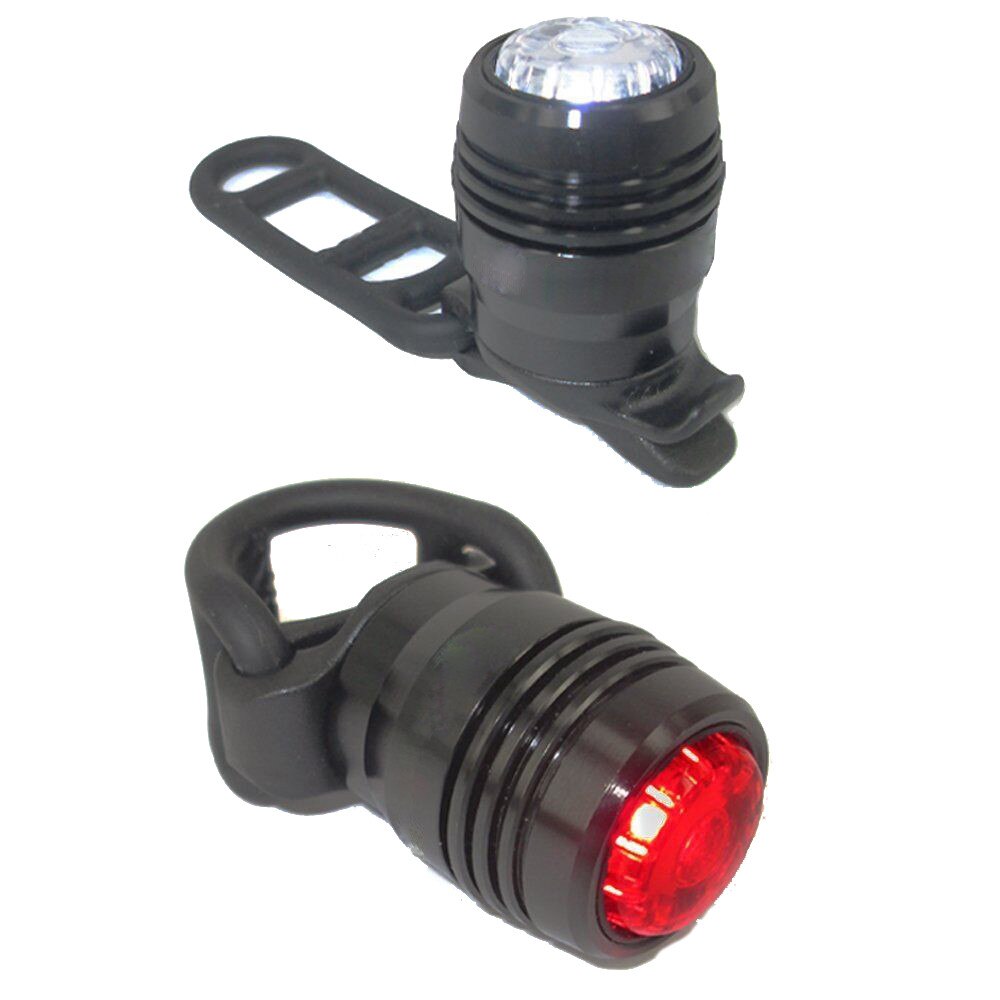 Fast deliver1 Pair USB Rechargeable Bike Light Set Super Bright Front Headlight and Free Rear LED Bicycle Light Safety Warning