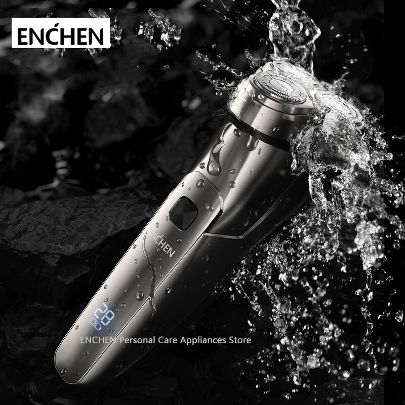 ENCHEN BlackStone, 3D Afeitadora eléctrica, maquinilla de afeitar para hombres IPX7, afeitadora recargable tipo C resistente al agua, máquina de afeitar con pantalla de carga LED