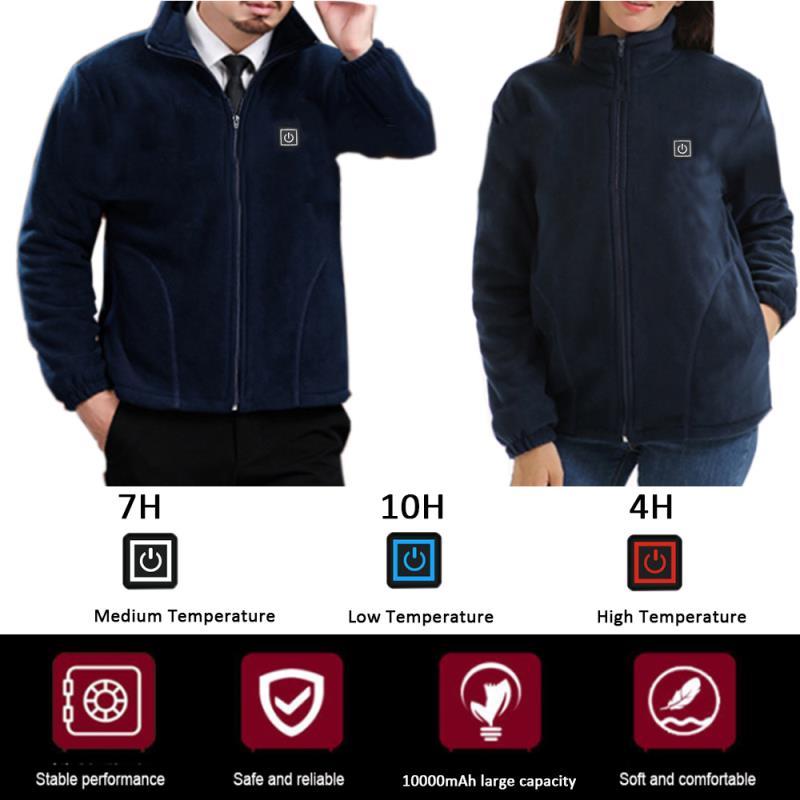 Cocwish Heated Warm Down Jacket Washable USB Charging Heated Clothing Graphene Heating Coat Jacket
