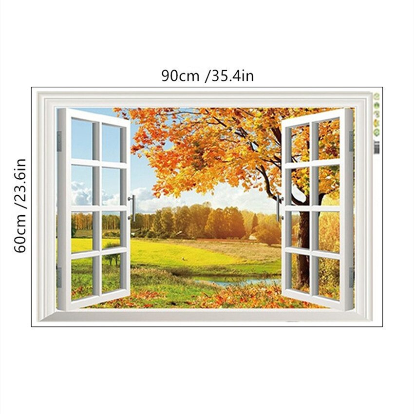 Outside the window sea view mural water city landscape 3d vinyl wall stickers home decoration scenery poster wallpaper 90*60cm: XL8022G