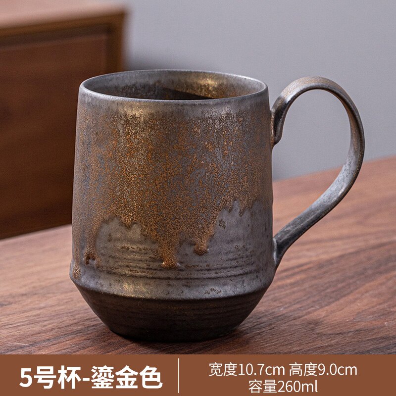 JIA GUI LUO-taza de café de cerámica hecha a mano de estilo japonés, taza de agua, taza de gres, taza de oficina, tazas de café, G094