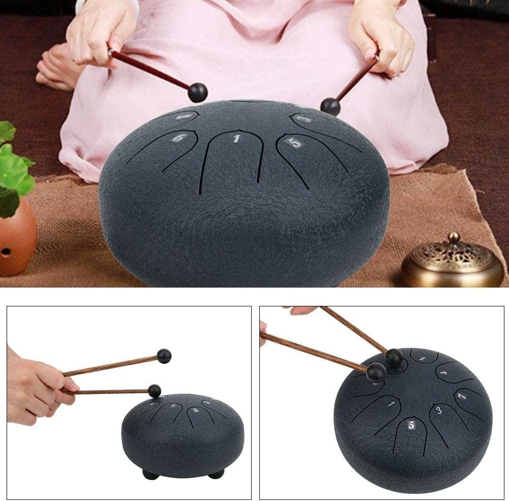 Staal Tong Drum, 8 Notes 6 Inch Pan Drum Percussie Staal Drum Instrument Met Hamers, Mallet Beugel, tonic Sticker En Muziek