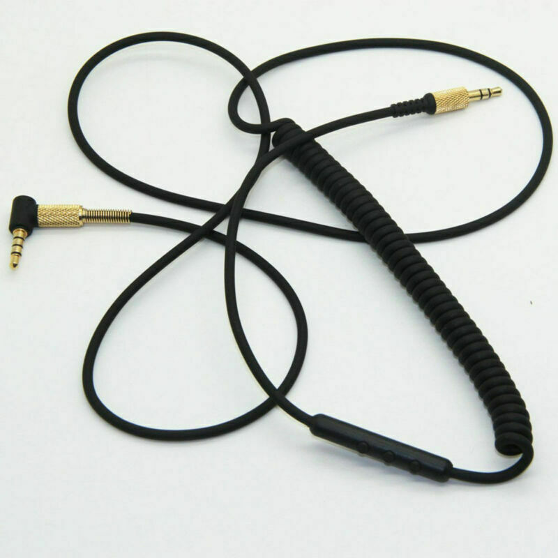 Vervangende audiokabel voor marshall major ii hoofdtelefoon, 130cm jack 3.5mm geschikt voor marshall monitor on-ear pro hoofdtelefoons met microfoon.