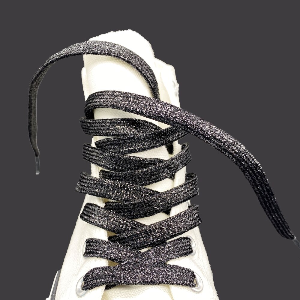 Kleurrijke Brede Kanten Schoenveters Van Sneakers Metallic Glitter Shiny Goud Zilver Sport Running Platte Pailletten Waterdichte Schoen Veters