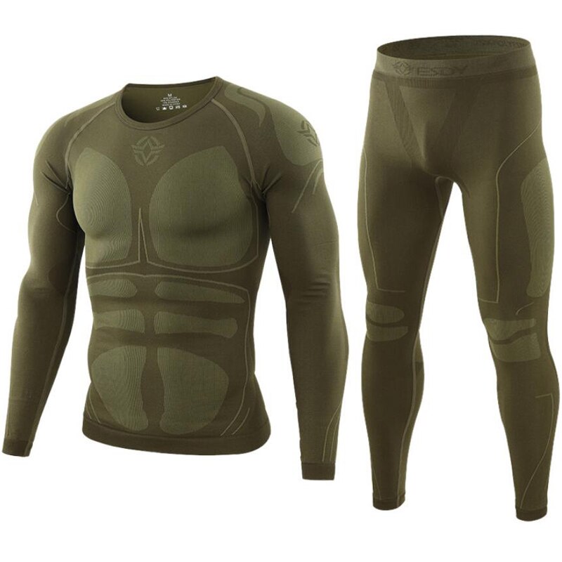 Mens Thermal Underwear Long Johns Sets Male Sports Compression Long sleeve Underwear And Pants Winter Casual Warm Clothing