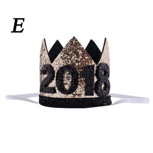 Barn år 1st födelsedag mössa bebis fest keps flicka pojkar rosa blå blommor prinsessa krona pannband hårkläder dekor tillbehör: 5