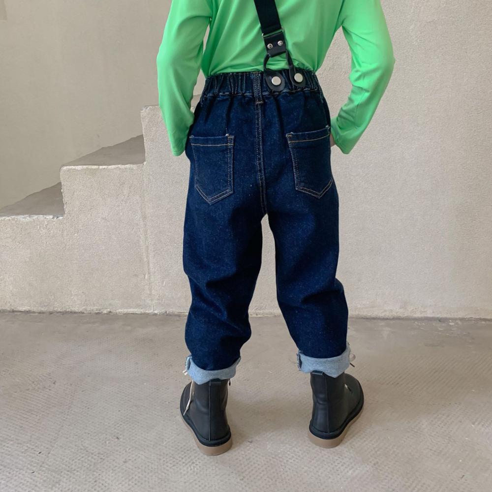 2-7 år jeans nyeste efterår toddler drenge og grils afslappet denim bukser overalls forår børn kid koreanske bukser