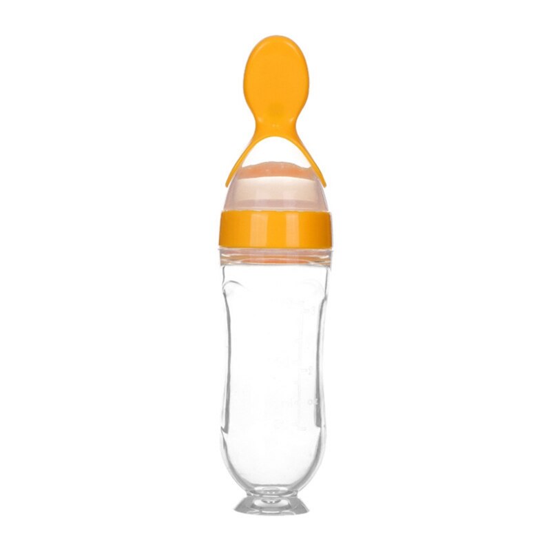 Newborn Baby Squeeze Feeding Bottle Silicone Food Dispensing Spoon Infant Cereal Feeder Safe Tools For Best