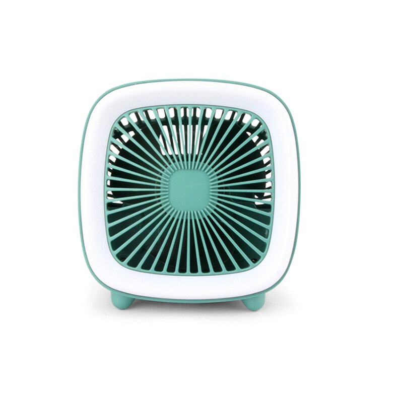 Mini ladattava led pöytäkone pöytätuuletin yövalo usb säädettävä nopeus pieni tuuletin 360 ° kannettava ilmajäähdytystuuletin jäähdytin: Vihreä