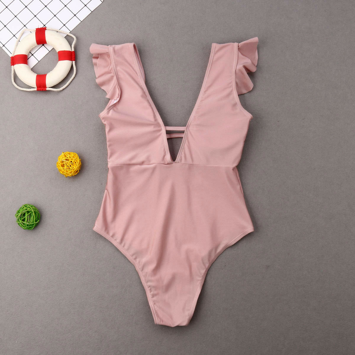 Matchende tøj mor datter bikini sæt familie et stykke badetøj flæser lyserød bikini sommer badetøj badedragter