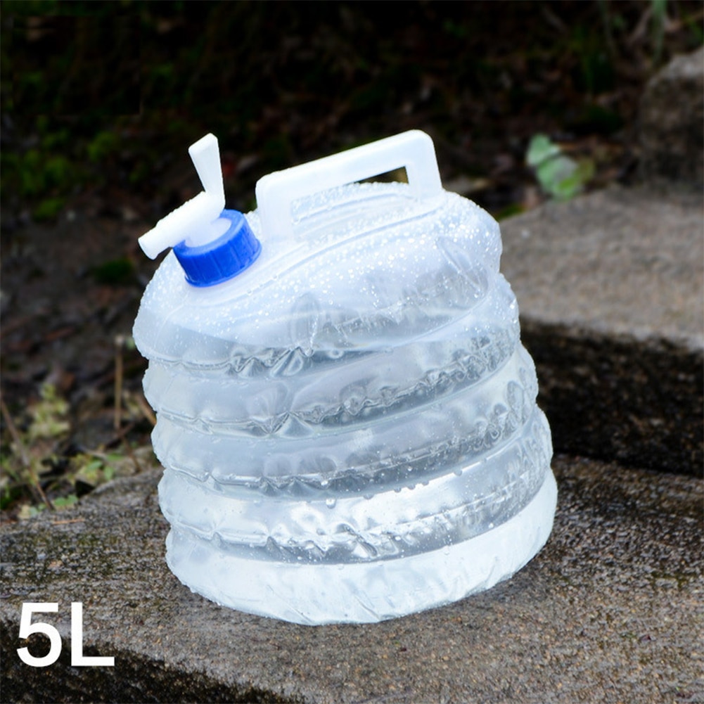 5L Grote Capaciteit Opslag Water Container Wandelen Draagbare Met Tap Outdoor Wit Drinken Inklapbare Camping Pe Niet Giftig