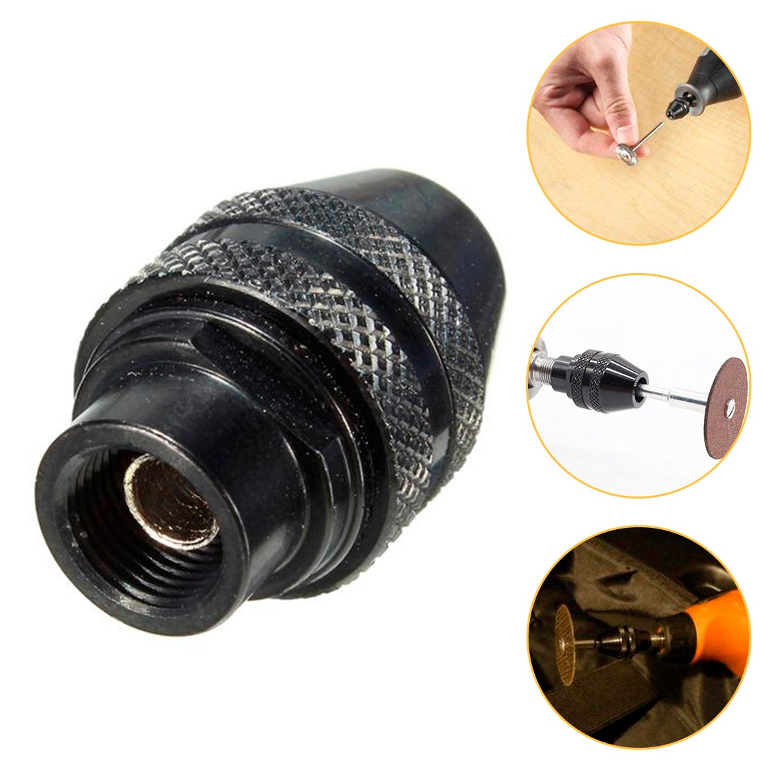 M8x0.75 Long Tail 0.5-3.2mm Keyless Drill Chuck Mini Drill Collet Rotary Tools for Dremel Power Tool Accessories