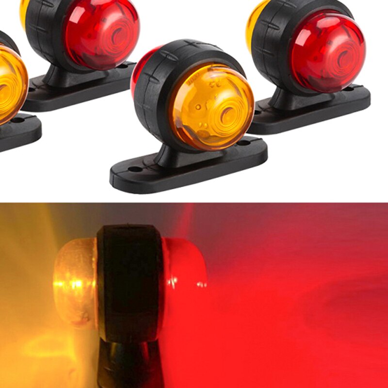 Luz LED de posición lateral para remolque de camión y coche, luz de eliminación de señal, intermitente, roja, para furgoneta, caravanas, 12-24V, 2 uds.