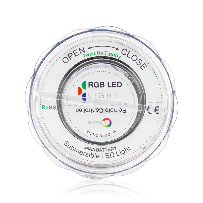 10Led Remote Controlled RGB Submersible Light Battery Operated Underwater Night Lamp Outdoor Vase Bowl Garden Ambient Light