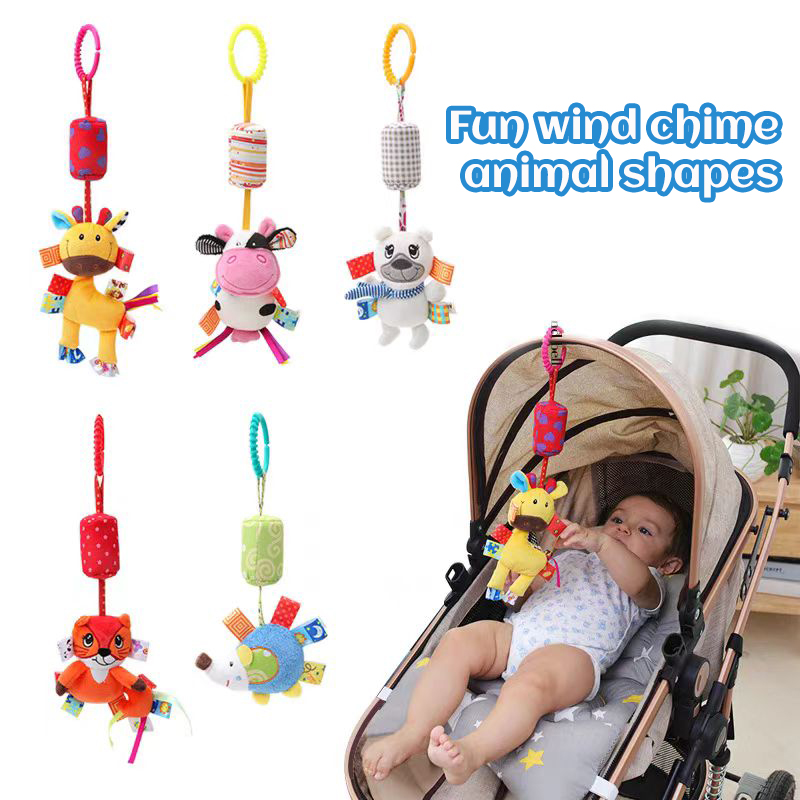 Nuevos sonajeros para bebé, juguete con campana, sonajero de peluche suave, juguetes con agarre manual, colgante para cochecito, cuna, cama, mordedor, juguete colgante de 0 a 24 meses