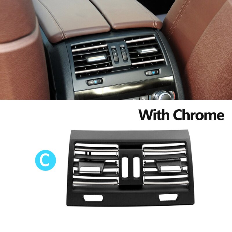 Couvercle de panneau de Grille de ventilation arrière de climatiseur arrière de luxe avec Chrome pour BMW 5 F10 F11 F18 520i 523i 525i 528i 535i: Model C Chrome