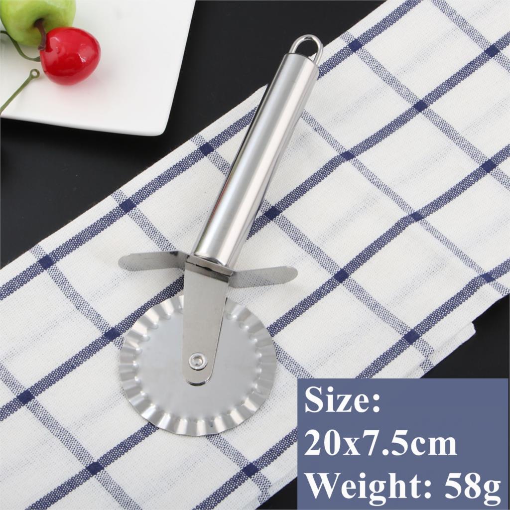 Stainless Steel Pizza Peel Metal Pizza Peel with Handle and Pizza Cutter Wheel Shovel Kitchen Cutter Cake Tool Slicer: 2