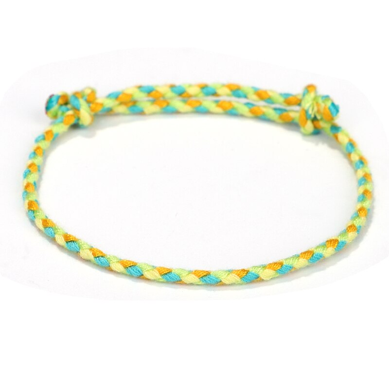 Pulseira prateada da sorte tibetana feminina, bracelete de corda com nó na cor boho: 5