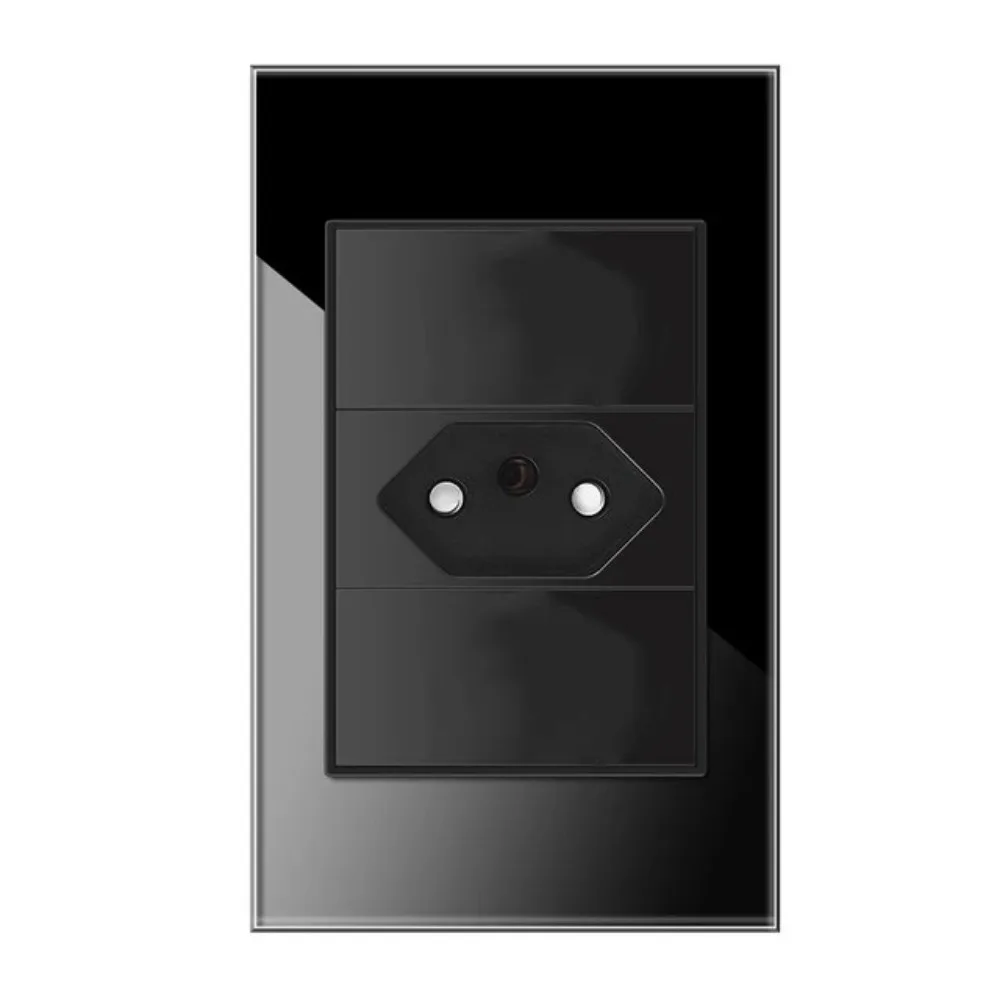 Melery 20A Brazil Wall Socket USB Type C Power Plug Pressure Switch Gold Glass Panel Position Jack Outlet Home Office Kitchen: Type 12