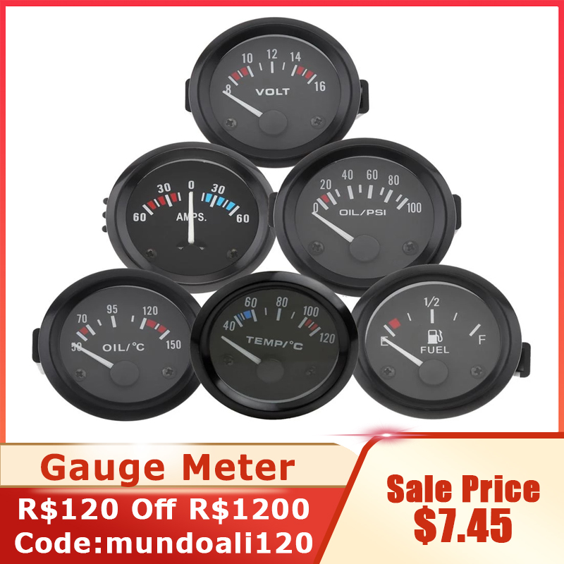 Amperímetro Universal para coche, voltímetro de 2 pulgadas y 52mm, calibre de 60-0-60 amperios, voltímetro para barco, camión, ATV