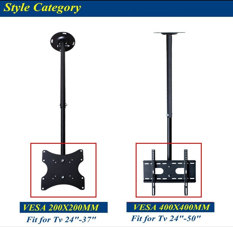 Full Rotating Adjustable 13"-37" Ceiling TV Mount Bracket MC3260