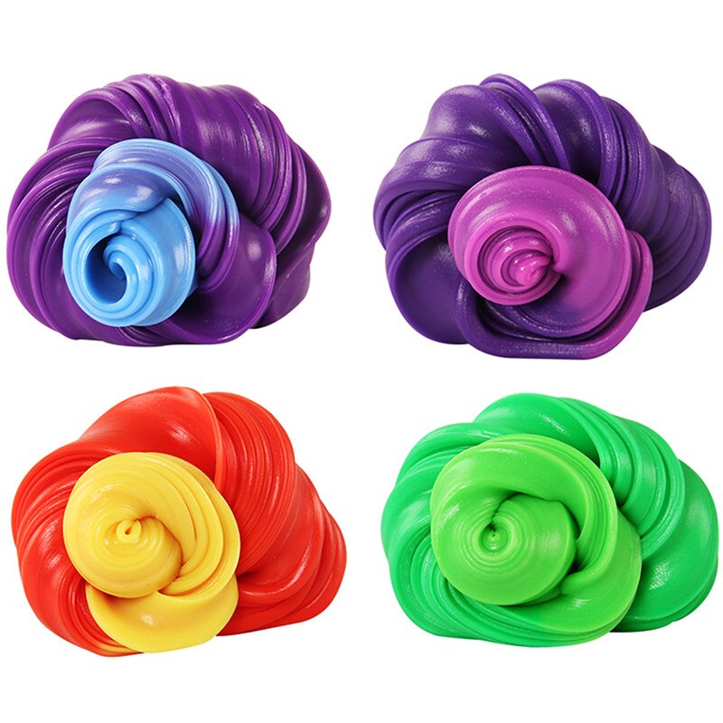 Slim legetøj hånd gummi temperatur ændring skifter farve slim fluffy lys ler plasticine mudder legetøj børn