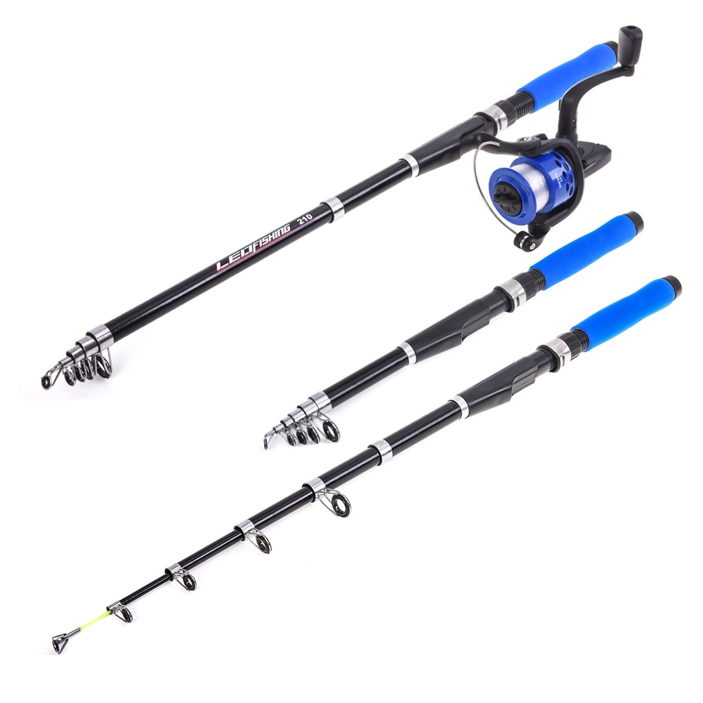 Fishing Rod and Reel Combos for Beginner Fiberglass Telescopic Fishing Rod with Fishing Tackle Carrying Bag