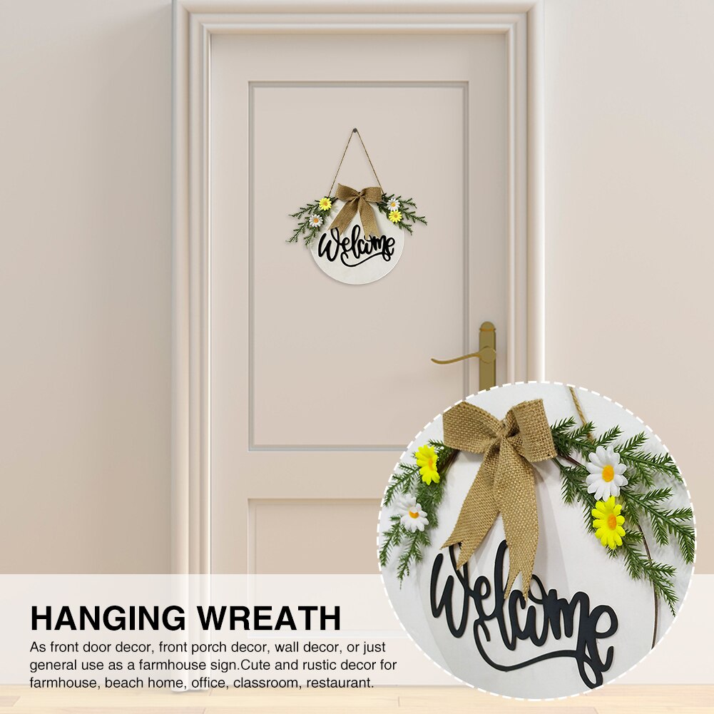 Restaurant Welcome Sign Home Decor Crafts Outdoor Garland Round Hanging Wreath Festival Supplies