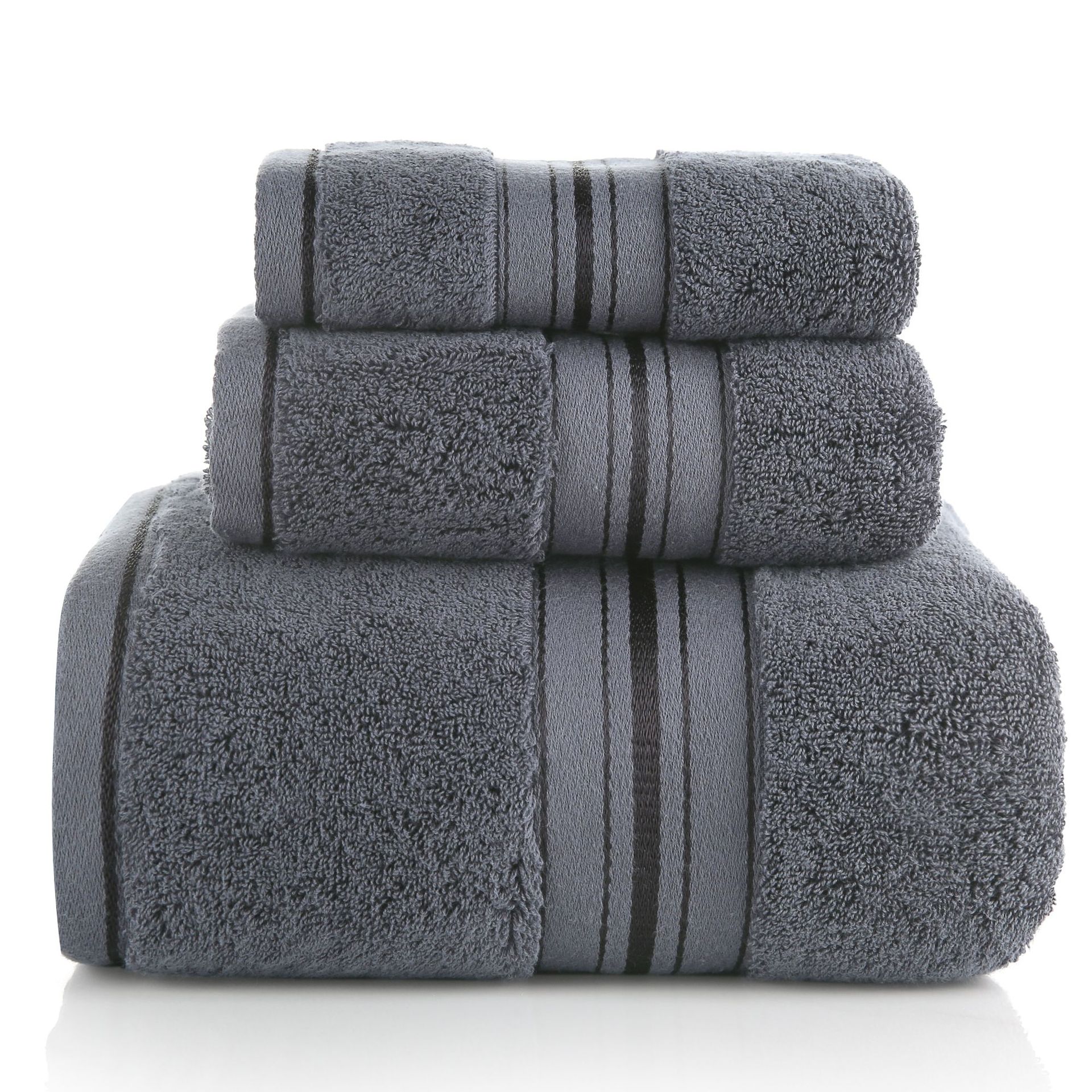 100% Katoenen Handdoek Set Badkamer Dikker Badhanddoek Voor Volwassenen Handdoeken Washandje Zachte Zeer Absorberende Reizen Sport Handdoek: dark gray