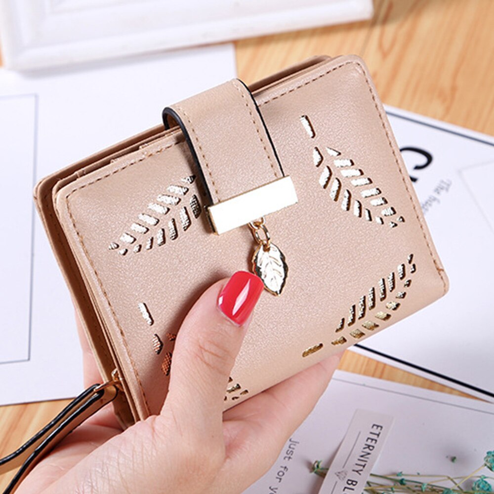 Cute Wallets Leather Women Wallets Short Wallet Student Coin Purse Card Holder Ladies Clutch Bag Small Deer Female Purse: C-khaki