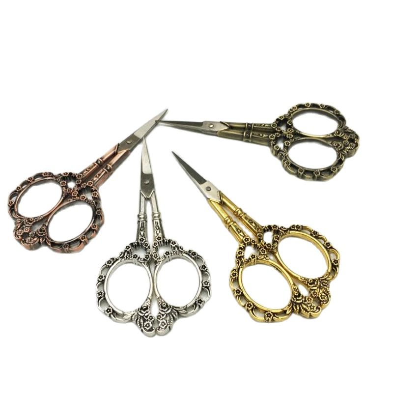Tijeras para uñas/cutículas de acero inoxidable, cortadoras clásicas de flores de ciruelo, herramienta de manicura, estilo Retro europeo, 1 ud.