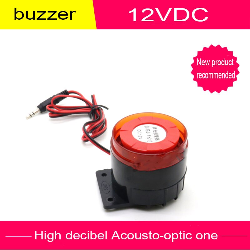2pcs/lot Small Sound And Light Alarm Buzzer Loud Indoor Siren 120dB Alarm Horn Wired Durable Alarm For Home Security DC12V