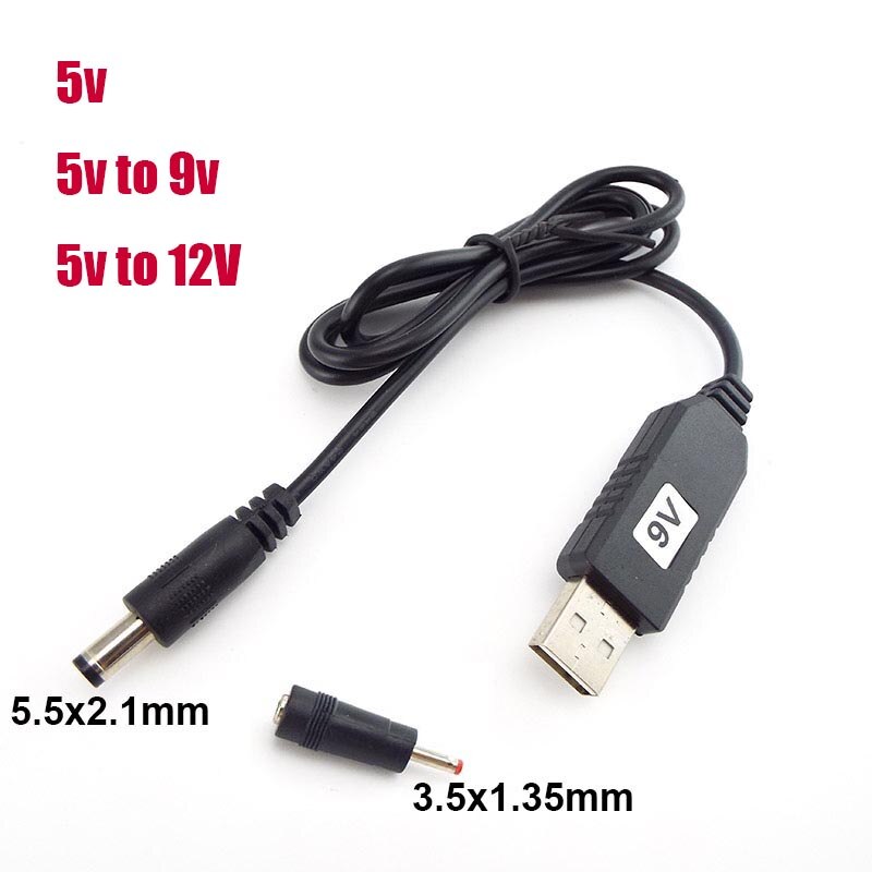 Usb 5V Dc 5V 9V 12V 5.5Mm 3.5Mm Usb Power Boost Lijn Stap up Module Plug Connector Converter Adapter Kabel 2.1x5.5mm