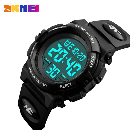 Kinderen Horloges Skmei Swim Waterdichte Outdoor Sport Kinderen Horloge Voor Jongen Meisjes Mode Casual Led Digitale Horloge: Black