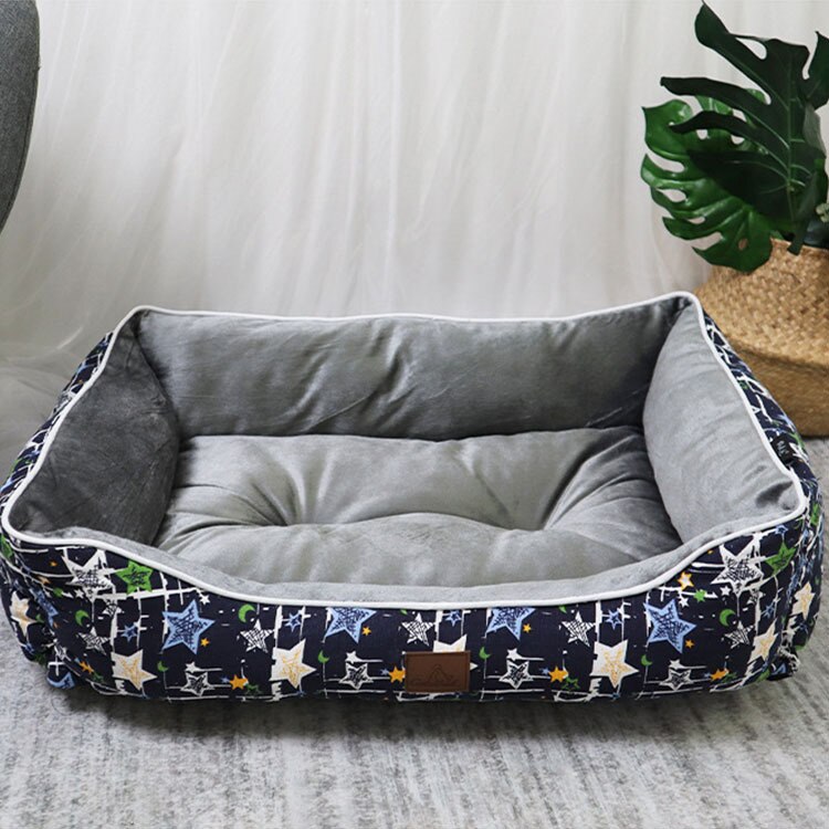 Winter Soft Dog Bed for Large Small Dogs Bed House Kennel Plush Warm Big Dog Beds Sofa Accessories Pet Dogs Beds: Blue Dog Bed / M 70x50x20cm