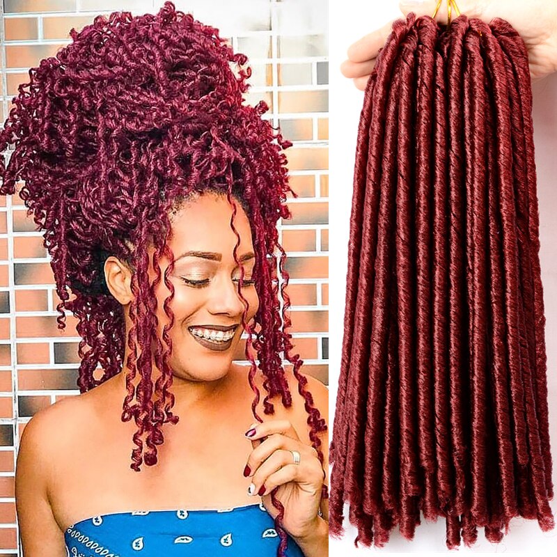 Soft Faux Locs Synthetic Hair 14&quot; 70g Jamaican Crochet Braids hair Full Star Brown Ombre Black Bug for Women Hair Extensions: Bug