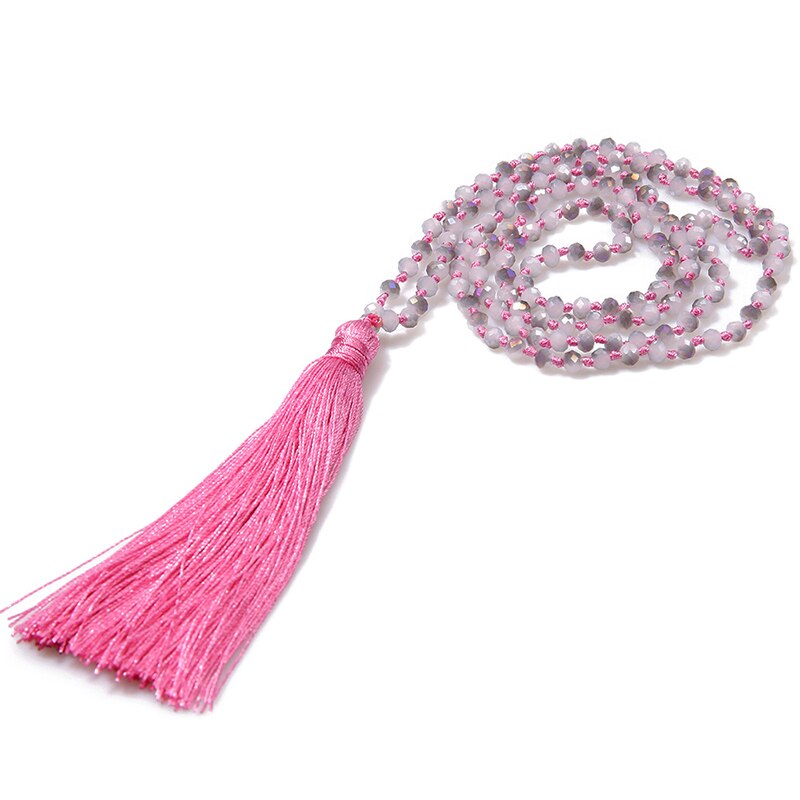 Boho Long Fringe Tassel Necklaces Women Glass Beads Crystal Statement Collar Bohemian Jewelry: 5